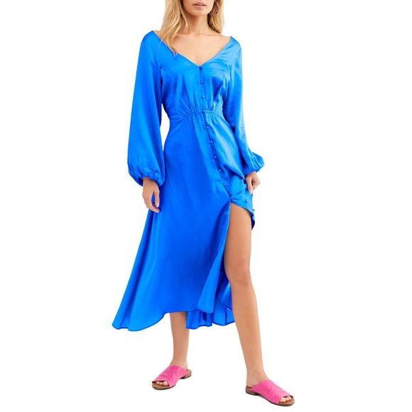 Free People Later Days Lattice Back Midi Dress